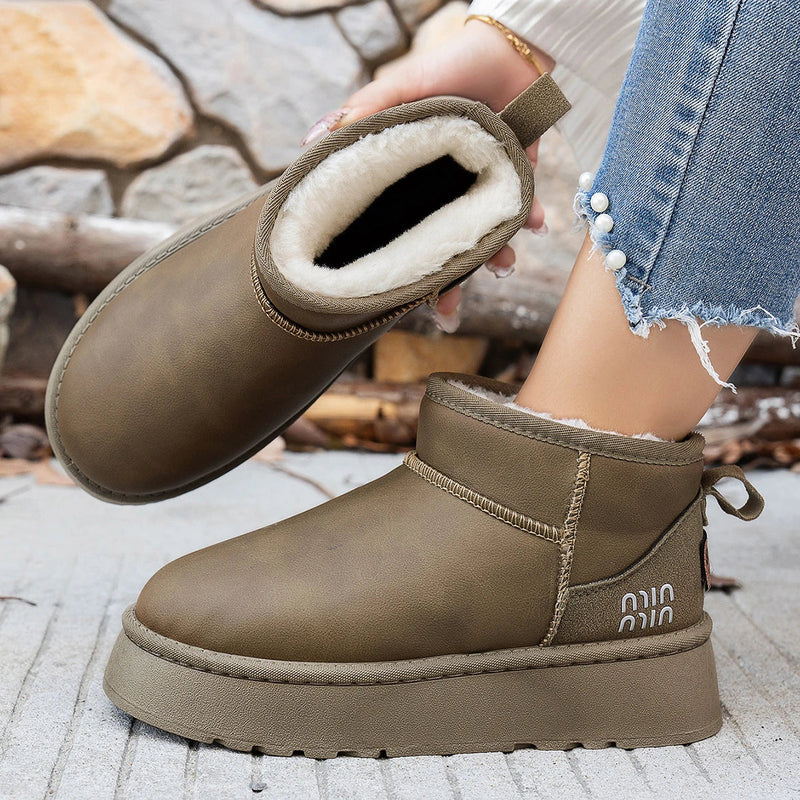 Short Plush Warm Flat Comfortable Chelsea Ankle Snow Boot