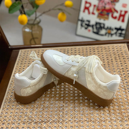 Jogging Youth Silver Lace-up Athletic Low Heels Tennis Flats Skateboard