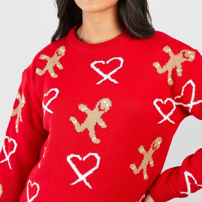 Gingerbread Christmas Sweater - Long Sleeve Loose Fit
