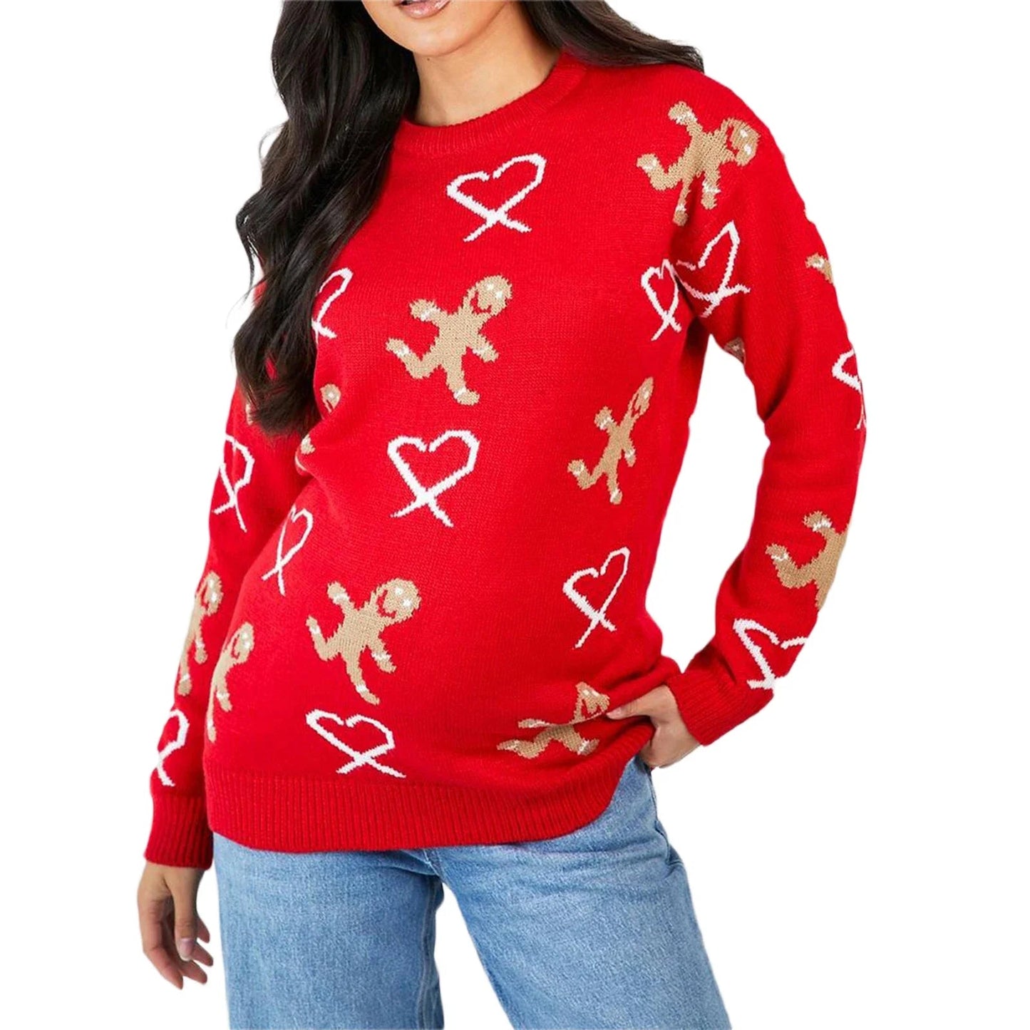 Gingerbread Christmas Sweater - Long Sleeve Loose Fit