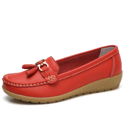 Genuine Leather Tenis Nurse Slip on Retro Moccasins Flats Loafers