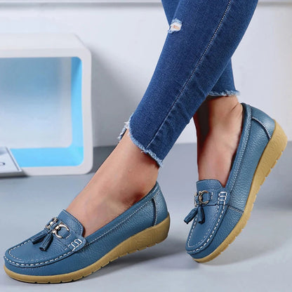 Genuine Leather Tenis Nurse Slip on Retro Moccasins Flats Loafers