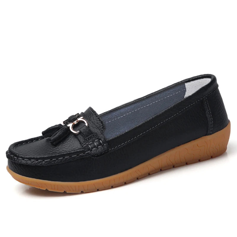 Genuine Leather Tenis Nurse Slip on Retro Moccasins Flats Loafers