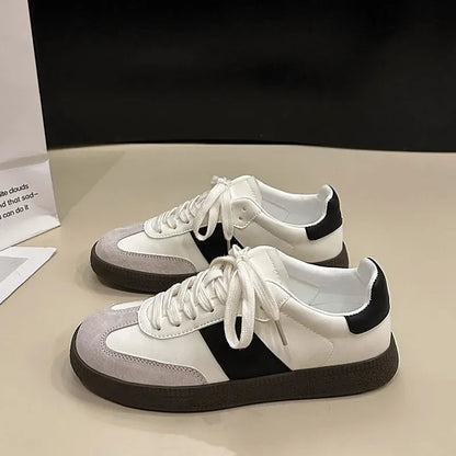 Leather Outdoor Platform Vulcanized White Flats Tennis Skateboard