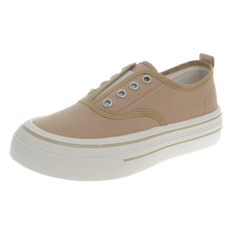 Outdoor Walking Canvas Jogging Slip-on Vulcanized Flat Skateboard