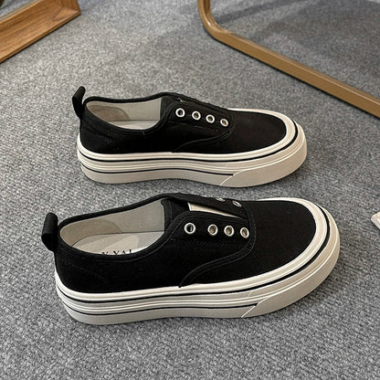 Outdoor Walking Canvas Jogging Slip-on Vulcanized Flat Skateboard
