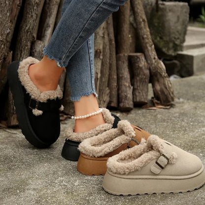 Warm Plush Retro Platform Cotton Snow Boot