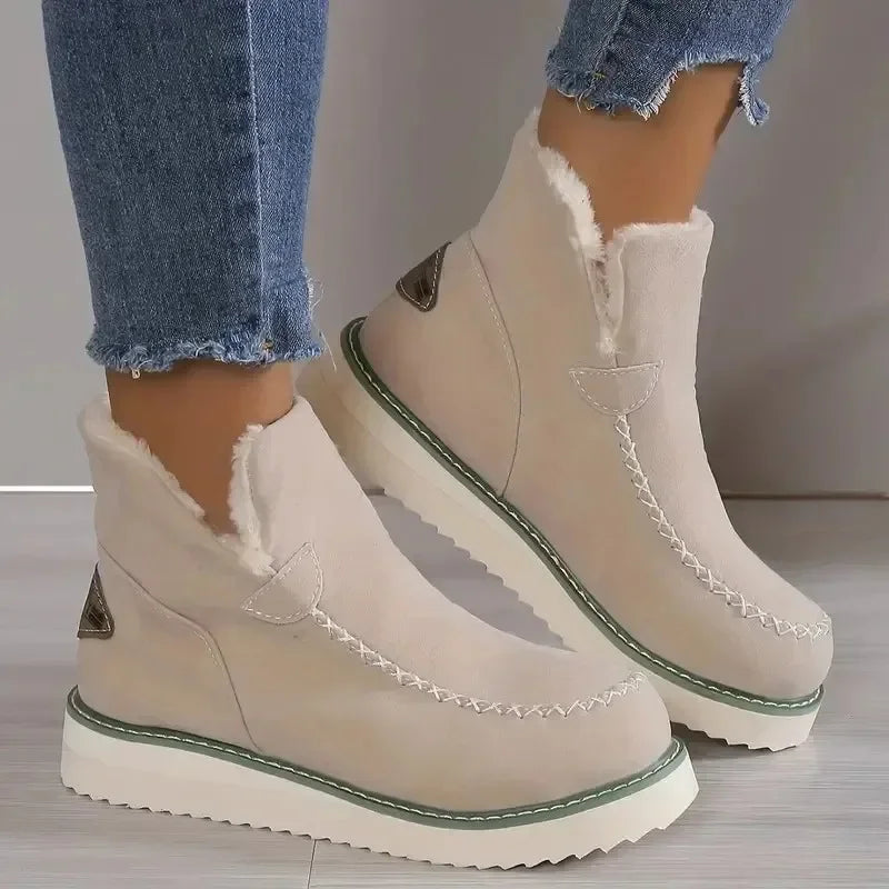 Cozy Fashionable Warm Slip-on Stylish Comfort Snow Boot