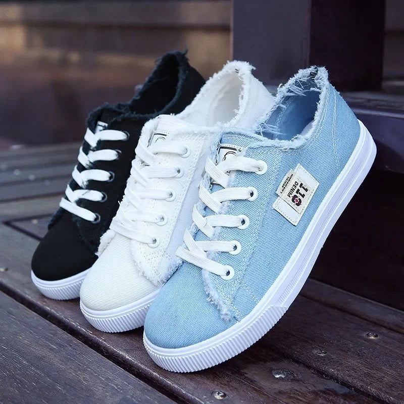 Spring Autumn Outdoor Walking Canvas Shoes Fall New Small White Jogging Sneakers Student Sports Flat Trainers