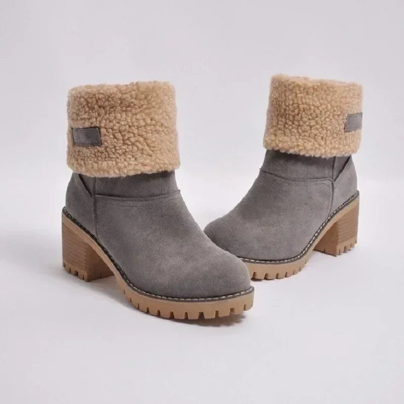 Fur Warm Wool Booties Ankle Comfortable Mid Snow Boot
