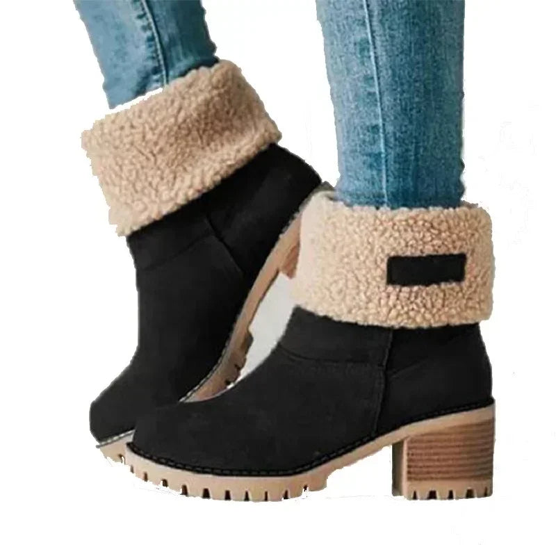 Fur Warm Wool Booties Ankle Comfortable Mid Snow Boot