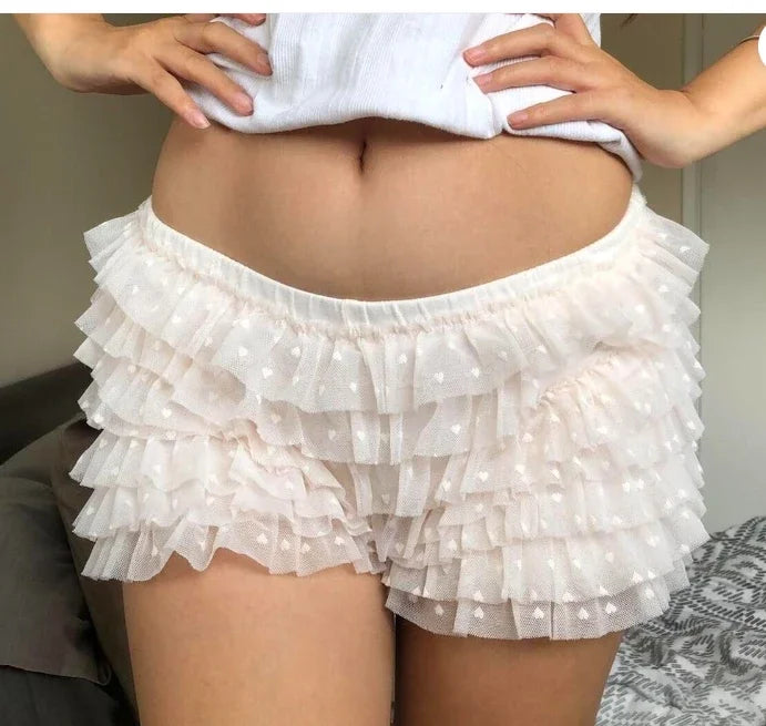 Heart Elastic Waist Bloomer Skirt