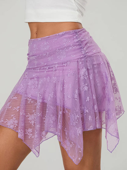 Asymmetric Tiered Skirt
