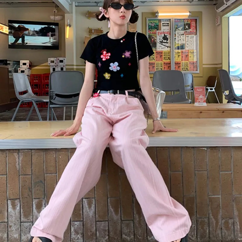 Autumn Fashionable Straight Wide Leg Sweatpants