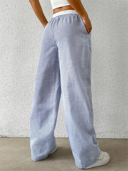 Leopard Drawstring Elastic Waist Loose Winter Pant
