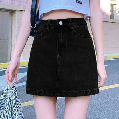 Color Bodycon Jeans Skirt