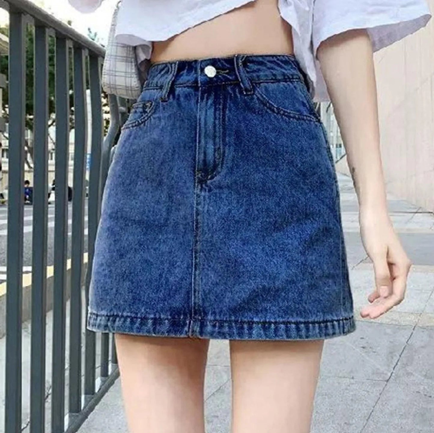 Color Bodycon Jeans Skirt
