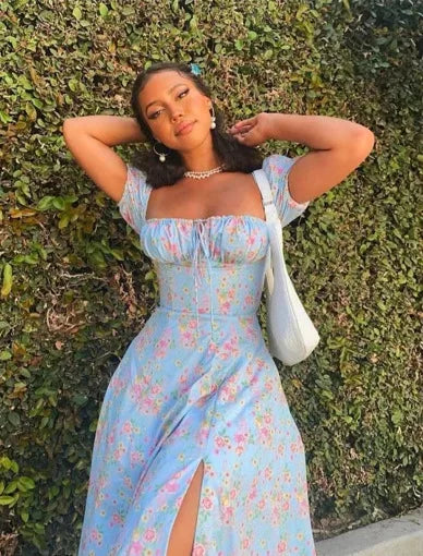 Spring French Backless Slim-fit Halter Trending Midi Dresses