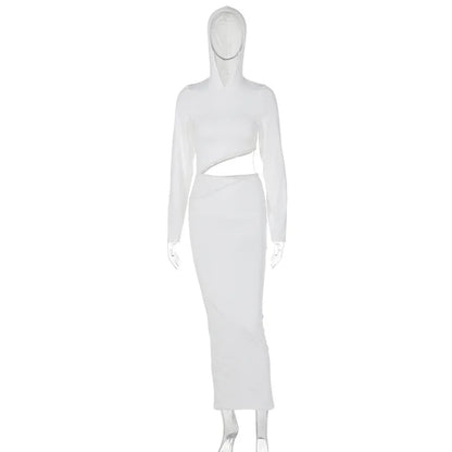 New Personality Slim-fit Hooded Y2k Midi Dresses