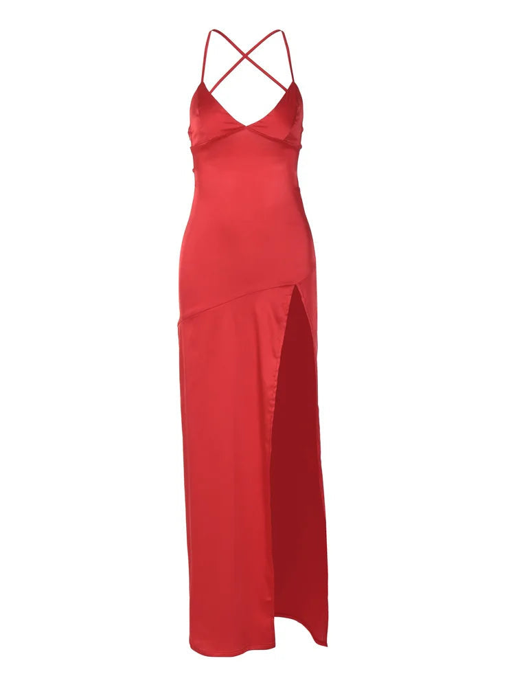 Autumn/winter Puss V-neck Halter Evening Bodycon Midi Dresses