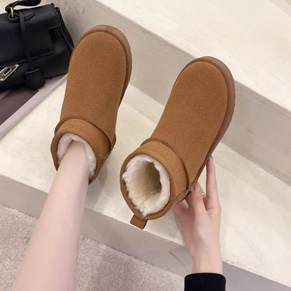 Shoes Australian Boots Winter Footwear Round Toe Flat Heel Boots- Snow Low Ankle Cotton 36-42