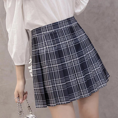 A-line Student Plaid Pleated Dance Mini Kawaii Skirt