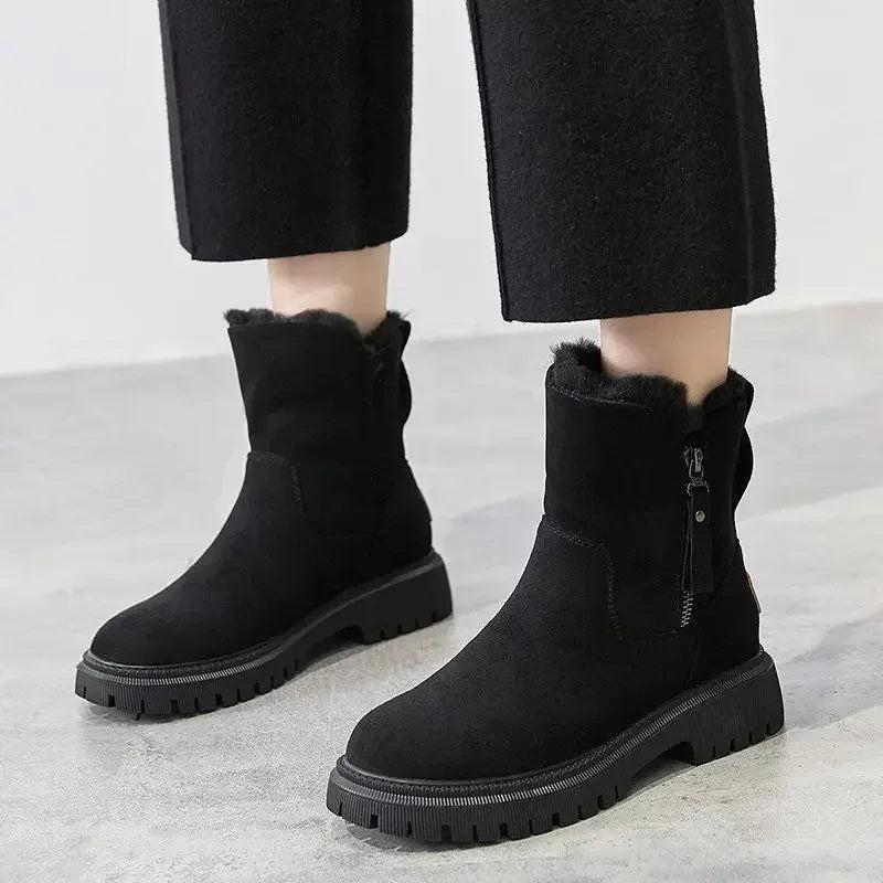 Mid-tube Plus Velvet Thickened Warm Platform Snow Boot