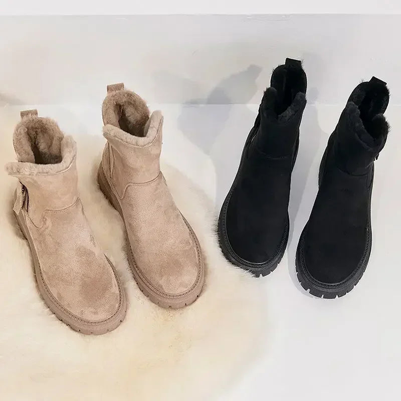 Mid-tube Plus Velvet Thickened Warm Platform Snow Boot