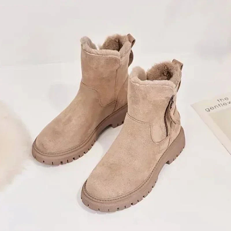 Mid-tube Plus Velvet Thickened Warm Platform Snow Boot