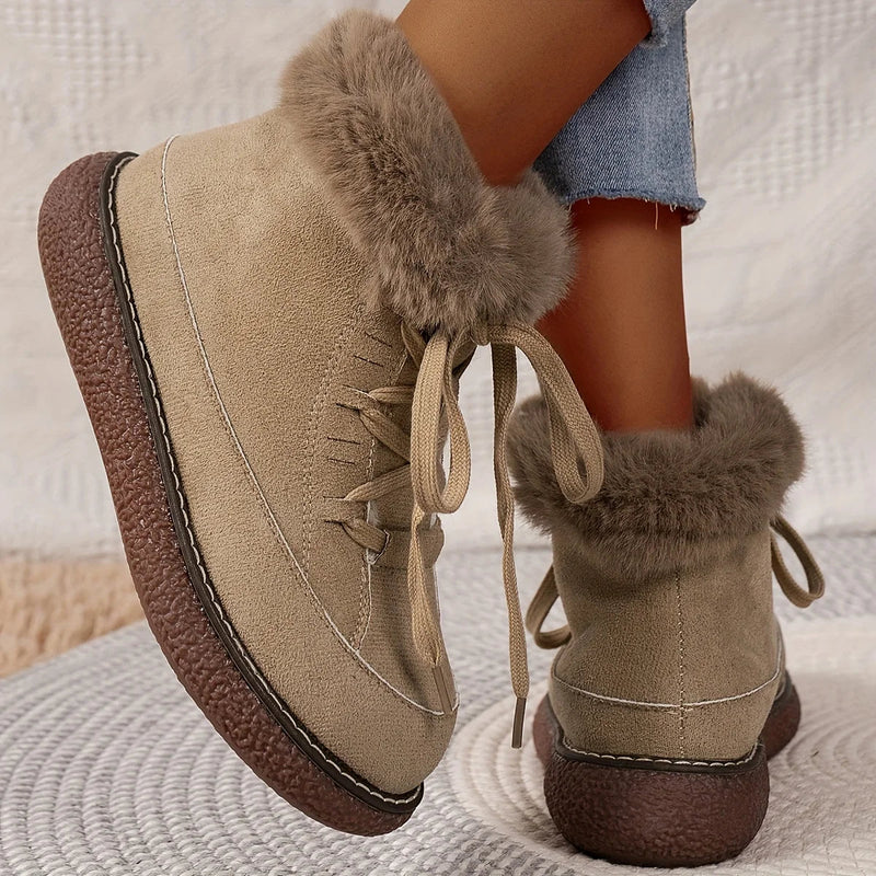Color Short Plush Lined Comfortable Warm Winter Snow Boot