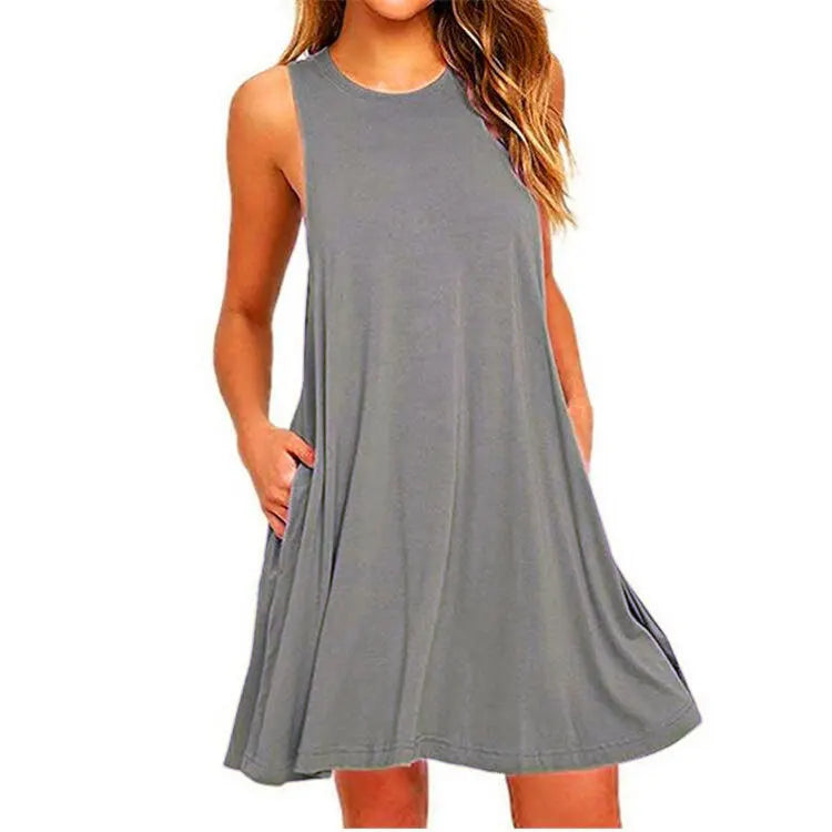 Summer Swing T-shirt Beach Midi Dresses