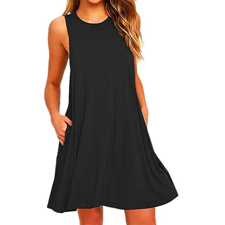 Summer Swing T-shirt Beach Midi Dresses