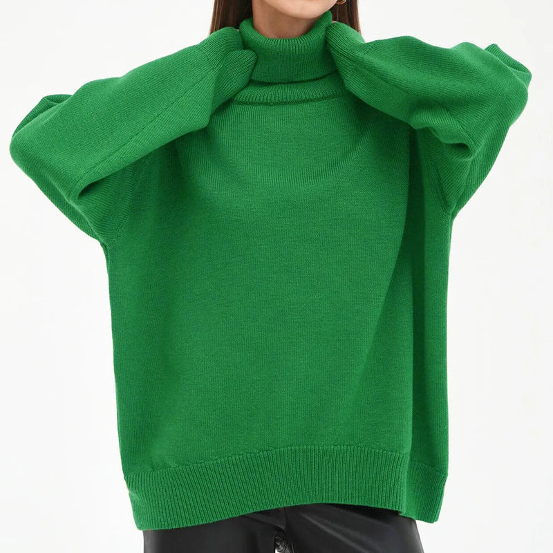 Turtleneck Oversized Chunky Long Loose Slouchy Sweater