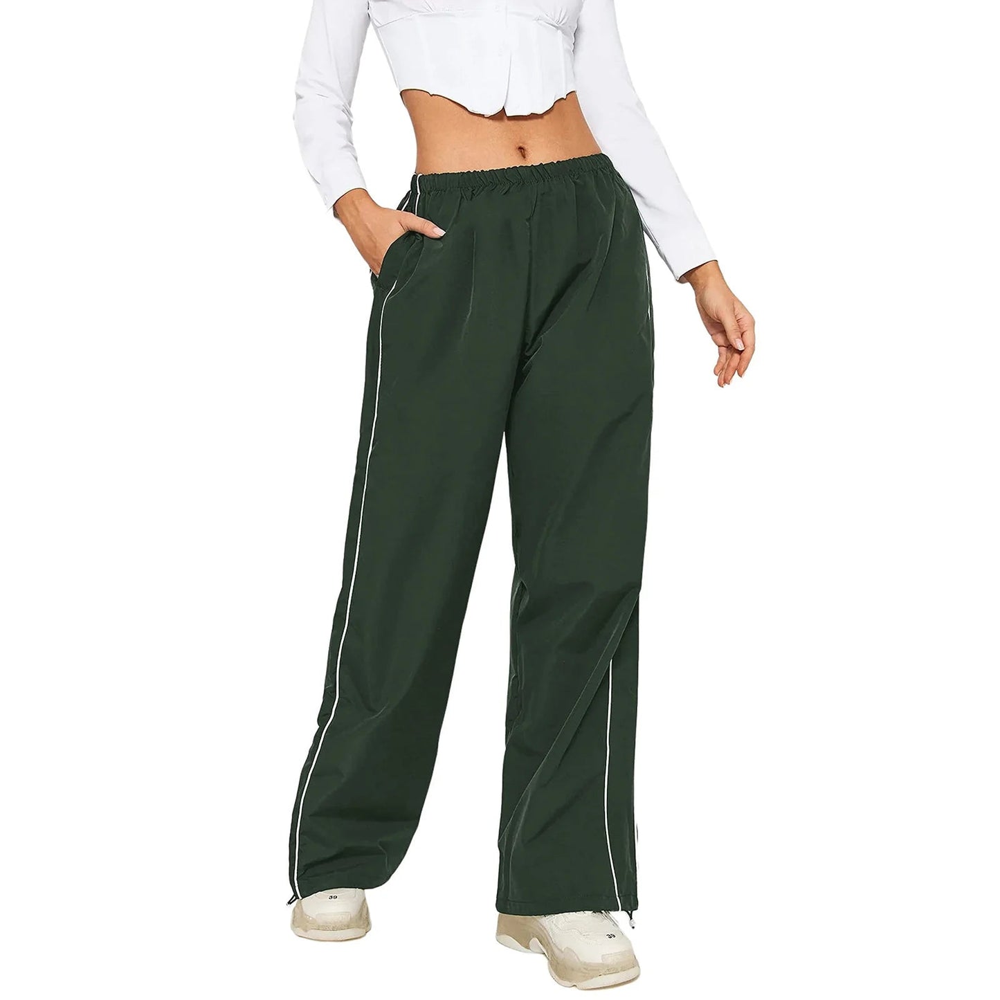 Loose Y2k Baggy Cargo Drawstring Elastic Low Waist Sweatpants