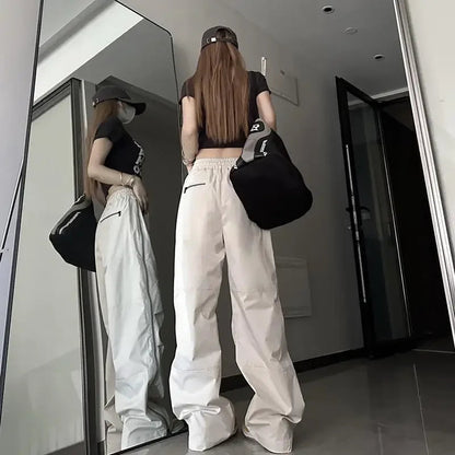 Korean Hip Hop Harajuku Lady's Wide Leg Jogger Sweatpants