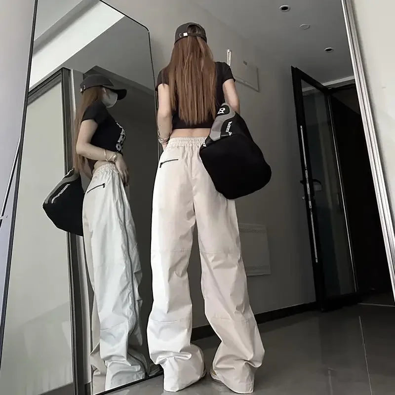 Korean Hip Hop Harajuku Lady's Wide Leg Jogger Sweatpants