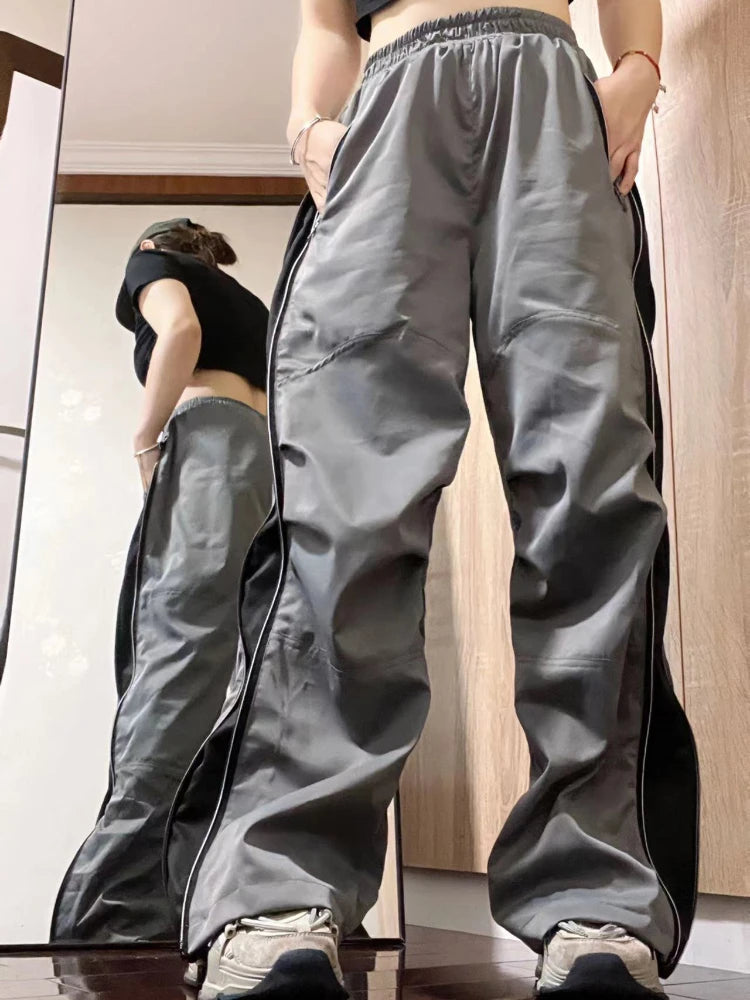 Korean Hip Hop Harajuku Lady's Wide Leg Jogger Sweatpants