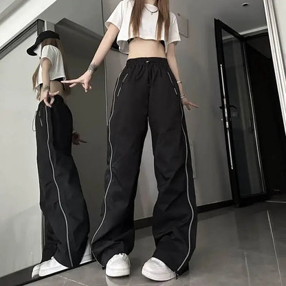 Korean Hip Hop Harajuku Lady's Wide Leg Jogger Sweatpants
