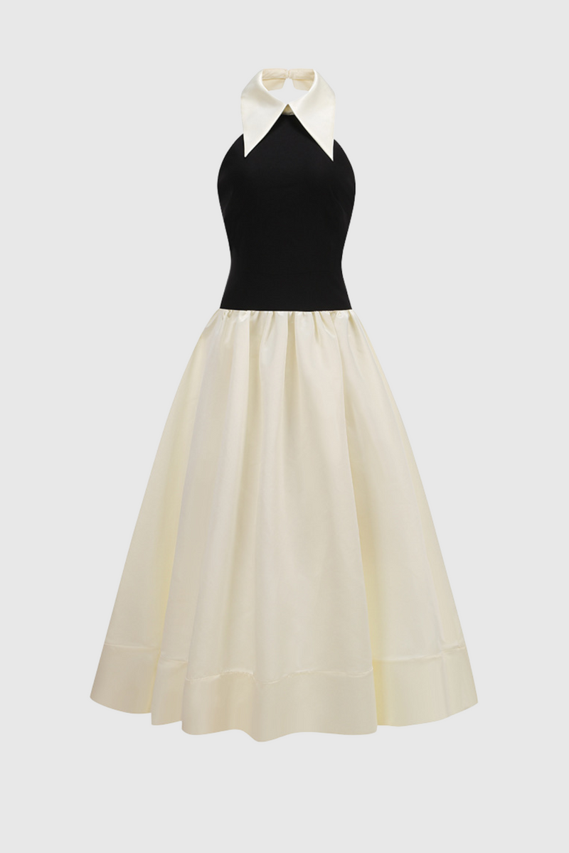 Yeats Halterneck Collar Sleeveless Midi Dress