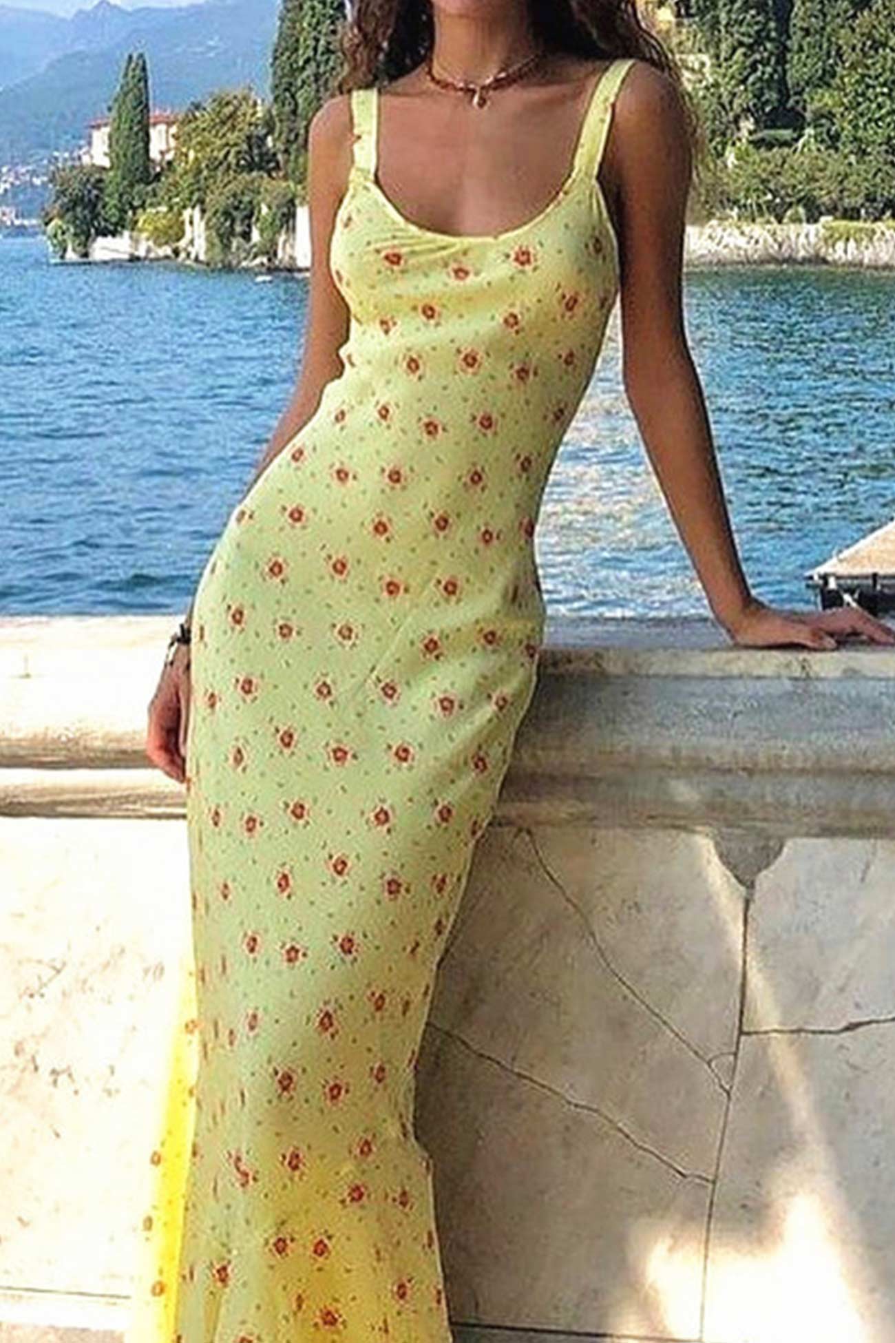 Yellow Scoop Neck Tank Dress