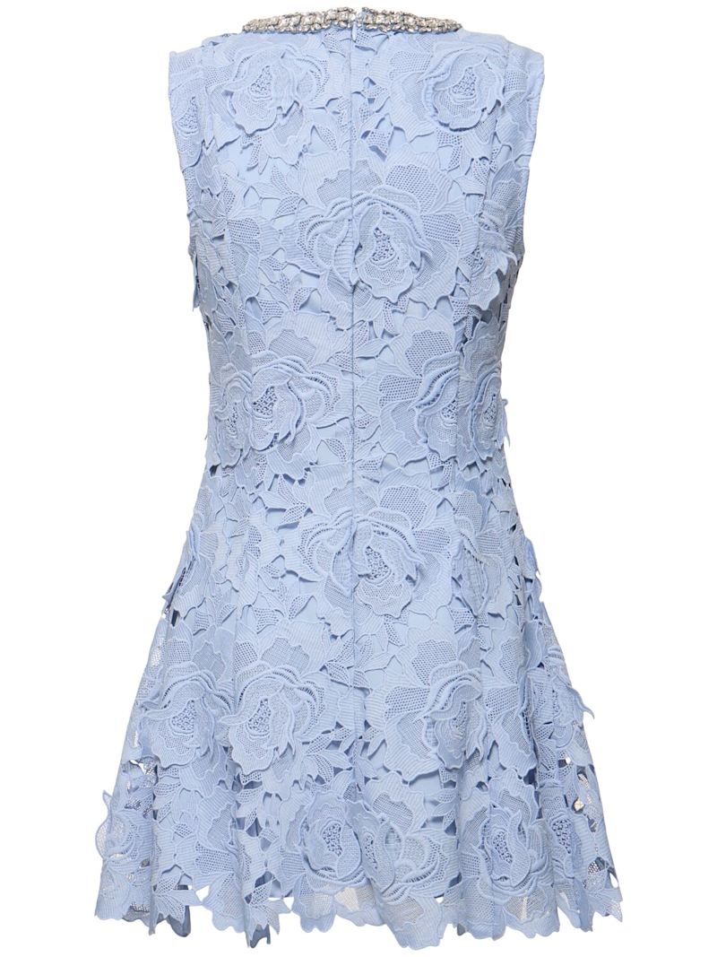 Yuriy Crystal Embellished Lace Mini Dress