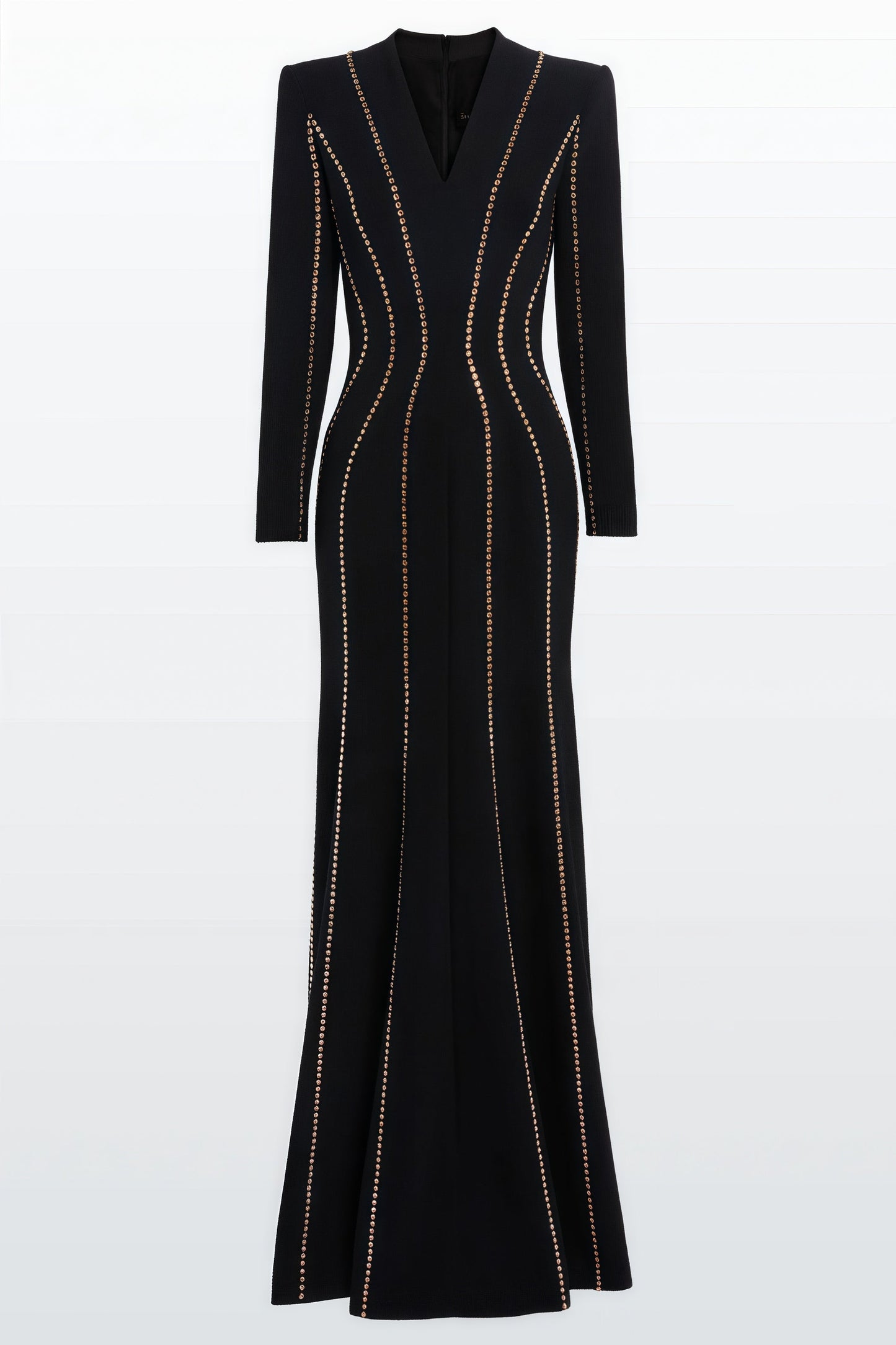 Luxrtp Black Rhinestone Maxi Dress