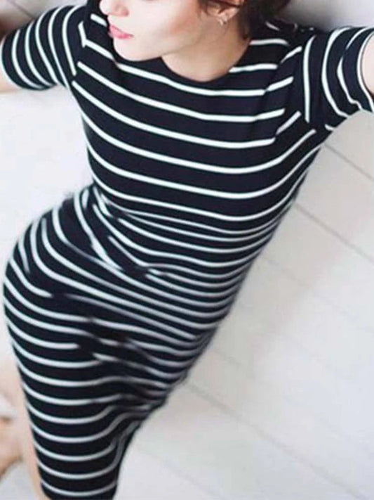 Summer Stripe Long Maxi Loose Midi Dresses