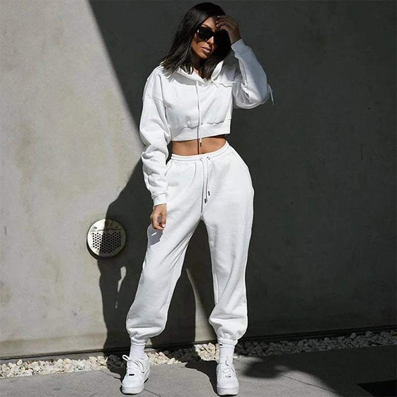 Oversized Sports Trousers: White Balck Sweatpants