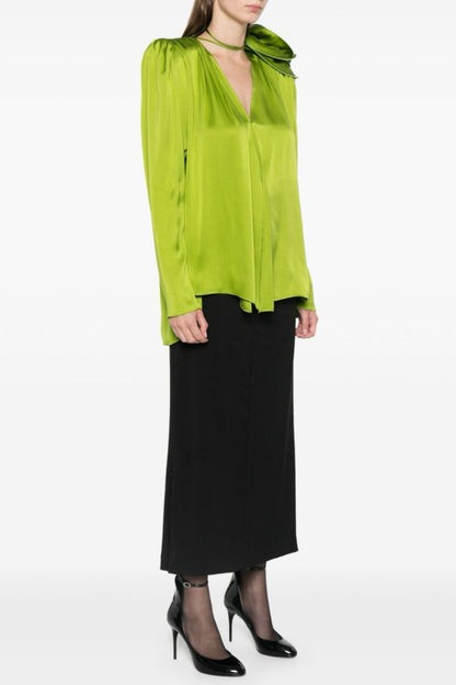 Zahirah Appliqué Silk Blouse