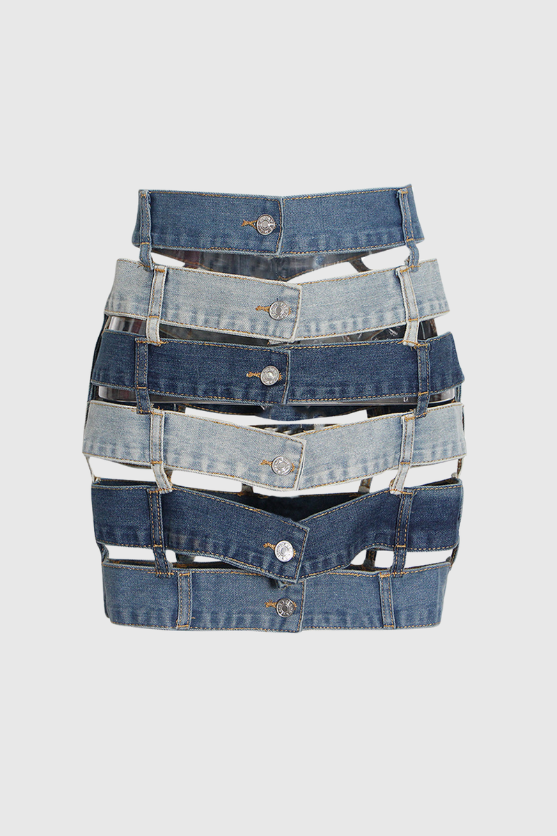 Zakhar Cutout Deconstruct Mini Skirt
