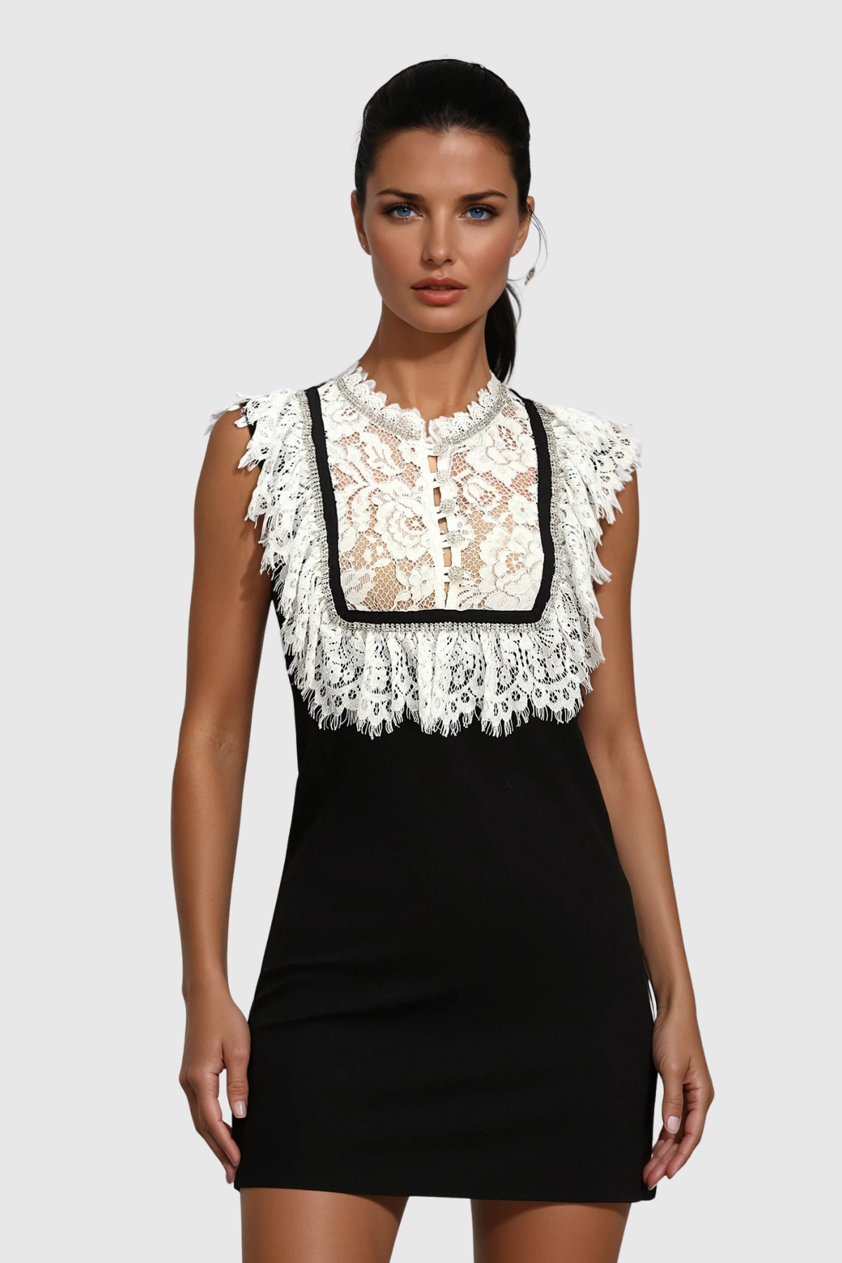 Zarah Lace Sleeveless Mini Dress