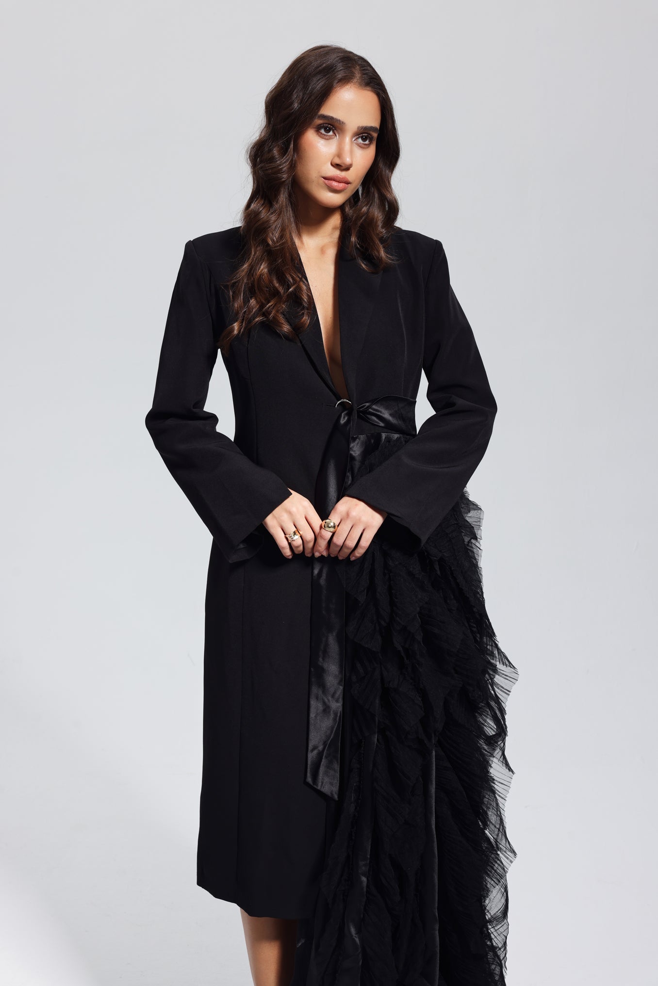 Zayla Mesh Coat in Black
