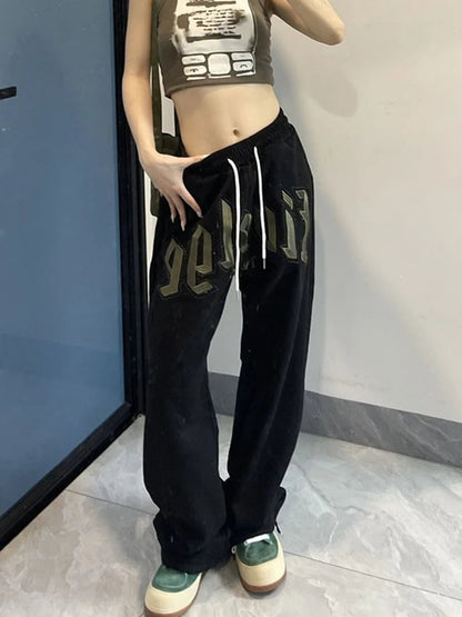 Harmonic Hip Hop Harajuku Style Bf Grey Sweatpants