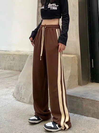 Striped Lace Up Harajuku Bf Style Sweatpants